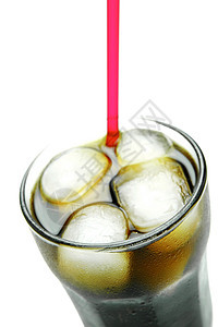 冷可口可乐混合器搅拌机饮料冷饮派对立方体稻草苏打白色汽水图片