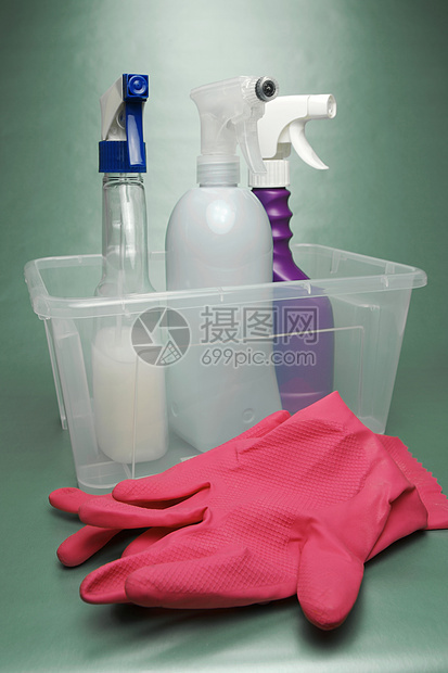 清洁产品卫生单元篮子塑料消毒剂洗涤剂海绵打扫生物手套图片