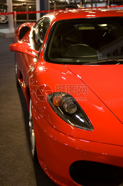 红色超级汽车反射速度金属轿车驾驶大灯博览会抛光异国发动机图片