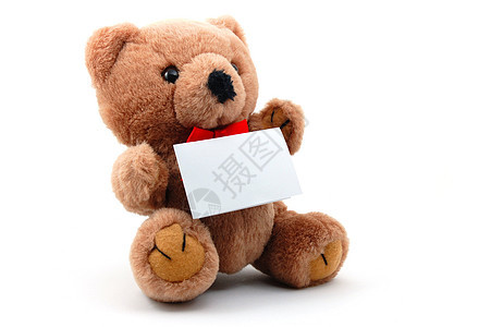 带空白页的孤立泰迪玩具熊玩物动物礼物毛皮明信片卡片孩子生日床单图片