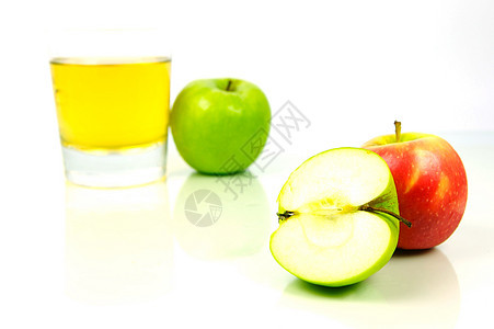 苹果果汁红色营养饮食水果食物绿色白色图片
