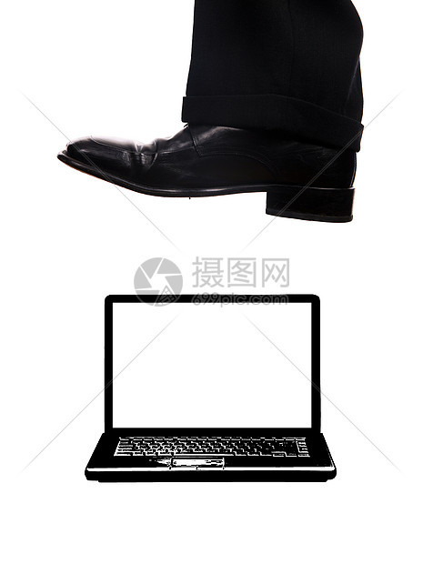 制鞋和摧毁鞋业破坏损害白色工作压力互联网袖珍商业笔记本电脑图片