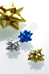礼品包装展示配件白色星星庆典生日工艺金子季节礼物背景图片