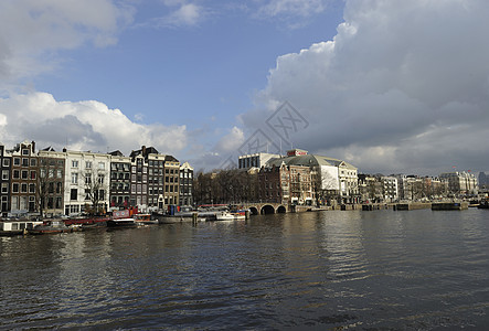 Amstel反射城市蓝色旅行房子街道运河图片