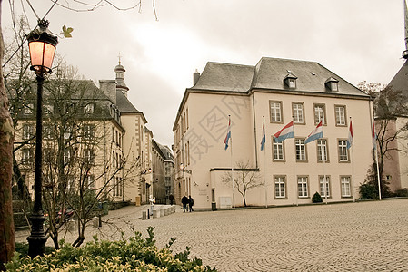 卢森堡维也纳文化宫殿公园花盆长凳旅游石头建筑娱乐城堡图片