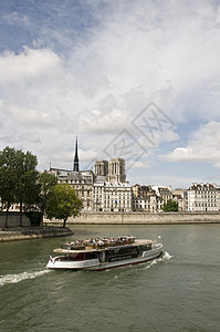 塞纳河 北达美 驳船 法国巴黎图片