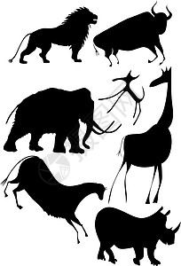 矢量-各种动物 la 洞穴壁画图片