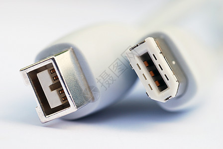 火线电缆插头通讯连接器金属白色宏观图片