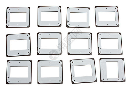 白色上隔离的12个幻灯片框图片