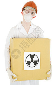 科学家纸板罩衫白色头盔贴纸眼镜床单辐射医生盒子图片