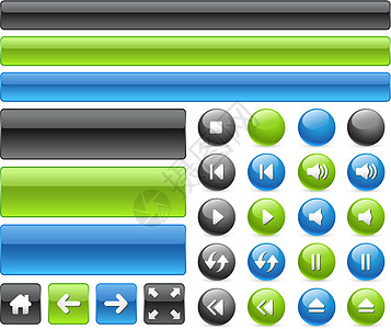 Gel Web 按钮和音乐控制图标图片