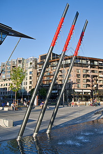 挪威奥斯陆焦糖城市峡湾建筑学正方形假期蓝色岩石建筑公园图片