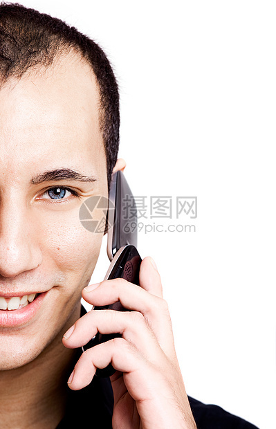 拨打商务成人青年男性细胞呼唤男人男生微笑商业图片