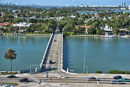 离开佛罗里达州迈阿密建筑学街道天空海岸线城市码头场景美化住宅区海滩图片