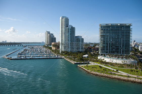 离开佛罗里达州迈阿密热带建筑场景气候海滩城市住宅区街道美化海岸图片