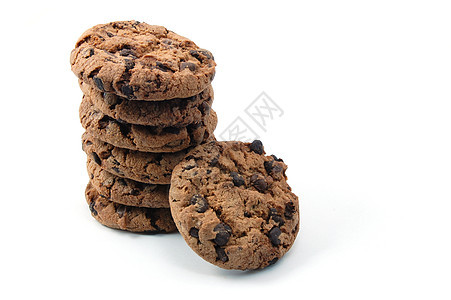 白色背景上孤立的 cookie食物饮食商品压力蛋糕咖啡店糖果甜点芯片棕色图片