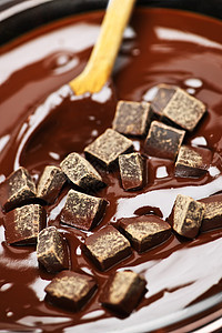搅拌巧克力和勺子宏观甜点片段烹饪可可糖果搅拌食物点点滴滴烘烤图片
