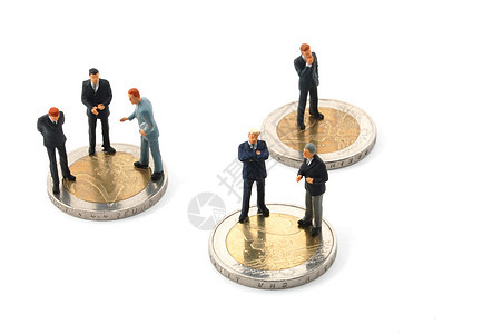 商业商贩 一个孤立的金钱套装塑像正确率市场数字玩具硬币男人金融纽带图片