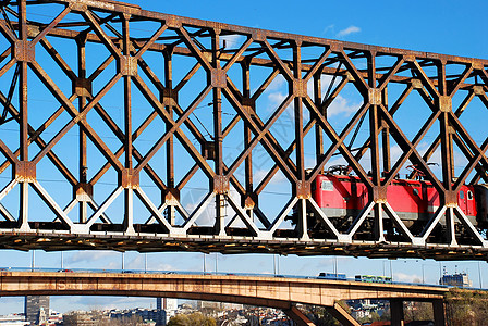 铁路桥上的龙车建筑运输工程驾驶民众轨枕轨迹车皮交通机车图片