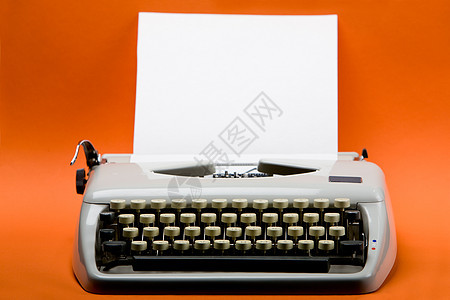 旧式打字机古董墨水钥匙字母打印空白橙子金属打印机机器图片