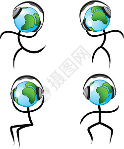 世界音乐音响全世界男生音乐播放器耳机男人身体娱乐玩家舞蹈图片