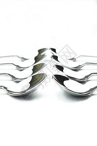 银色沙漠勺桌子勺子厨房刀具环境沙漠白色背景图片