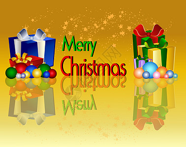 圣诞快乐的背景背景展示礼物卡片星星插图盒子背景图片