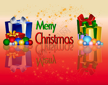 圣诞快乐的背景背景盒子展示礼物插图卡片星星背景图片