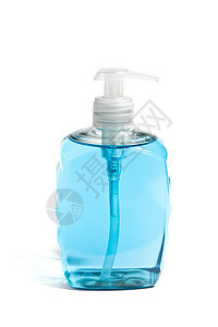 蓝瓶中的液体肥皂图片