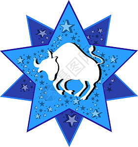 牛年大吉 生肖 牛 金牛佐迪亚克标志图鲁斯公牛十二生肖迷信插图八字预报星星背景