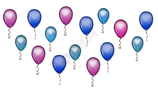 彩色政党气球插图图片