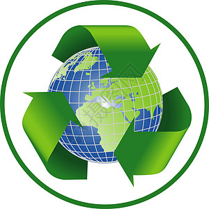 使用行星地球的再循环符号插图回收绿色垃圾全世界环境世界图片