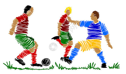抽象足球运动员团队比赛墙纸优胜者游戏绘画插图运动图片