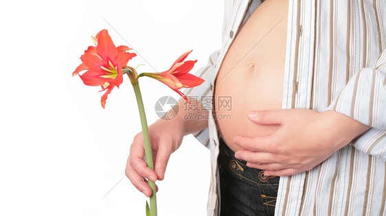 有花的孕妇母亲图片