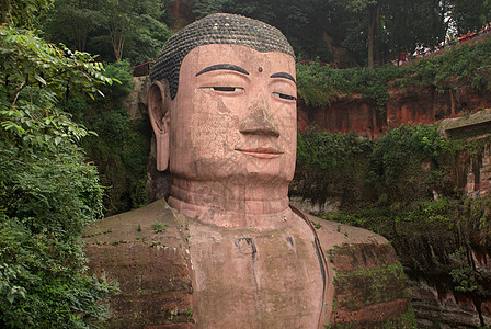 佛山腰菩萨雕像旅行爬坡岩石洞穴地标旅游历史背景图片