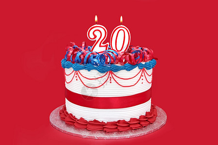 20号庆祝蛋糕背景图片