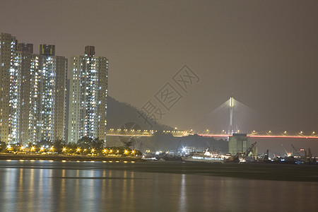 香港公共住房民众城市土地火车天空运输蓝色家庭住宅居住图片