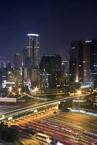 香港之夜汽车灯光城市摩天大楼运输旅游街道大灯技术天际图片