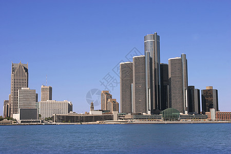 美国底特律摩天大楼中心场景首都风景城市工业信号建筑学天际图片