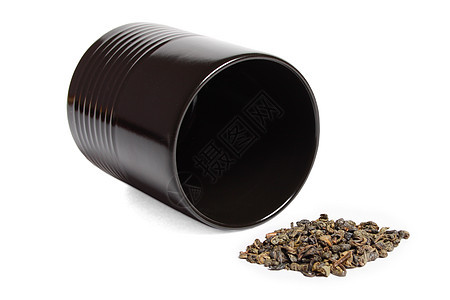 黑杯绿茶叶叶茉莉花食物药品杯子宏观文化饮食仪式黏土草本植物图片