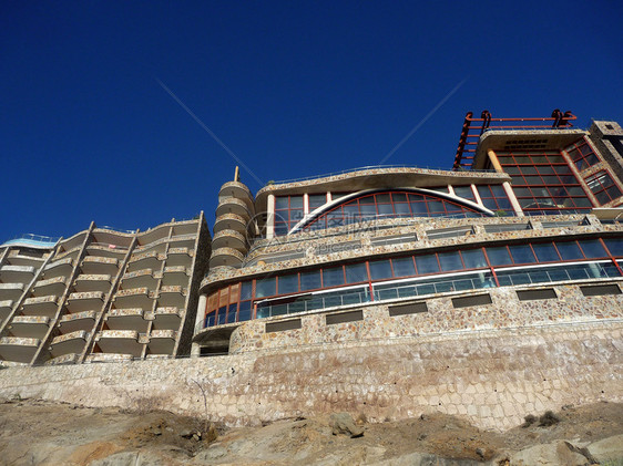 克里塞德酒店住宅酒店建筑公寓岩石阳台悬崖财产蓝色地标图片