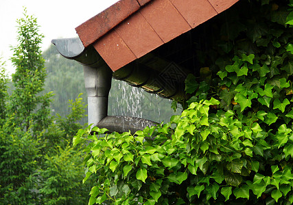 雨房子建筑水坑住房街道精制鹅卵石下雨天气住宅图片