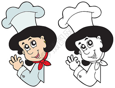女厨师女性职业女孩服务艺术工作微笑美食帽子幸福图片