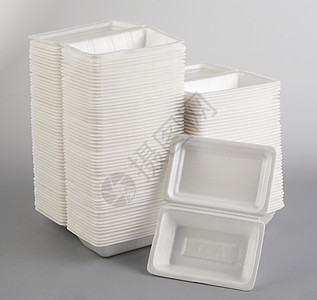 泡沫塑料午餐箱食物化工纯色背景环境快餐静物饭盒图片
