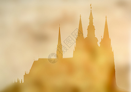 布拉格城堡和St Vitus大教堂的荣誉风格尖顶教会吸引力历史性尖塔建筑学历史游客景观建筑物图片