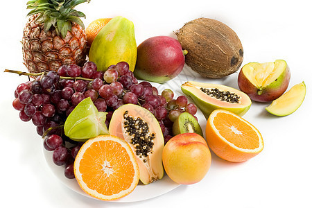水果果橙子饮食甜点食物营养奇异果菠萝核心健康木瓜图片