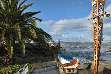 意大利比萨的暴风雨详情天空海浪海岸线风景旅行危险天气海景海滩旅游图片