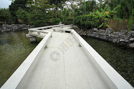 在中国花园的桥上图片