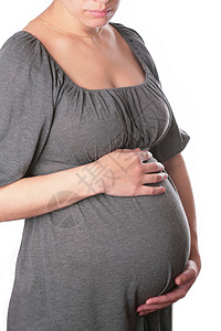 白色背景的孕妇母亲(白人背景)图片