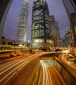 香港夜场鱼眼国际金融头灯运动港口商业摩天大楼中心尾巴图片